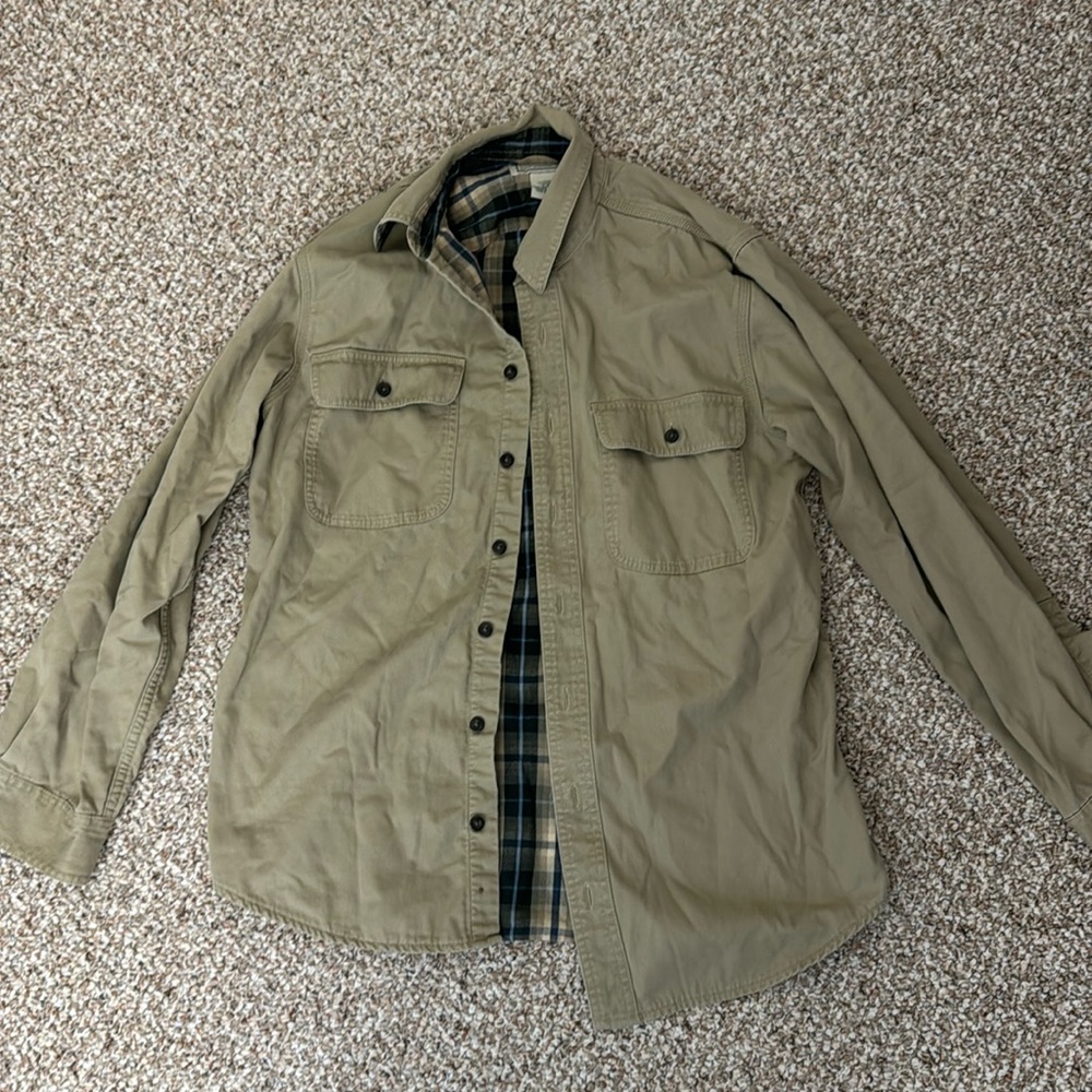 Men’s size Small Regular LL Bean Flannel Lined Cotton Shirt